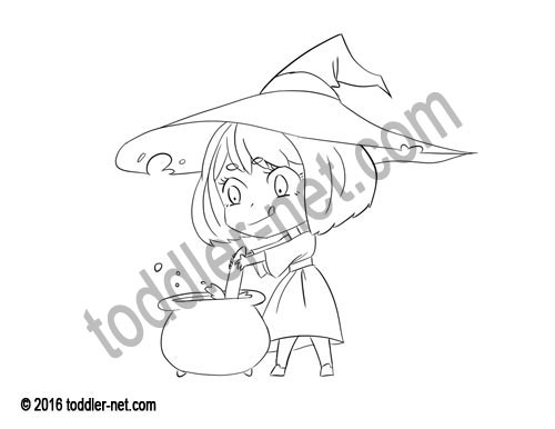Image of the Little Witch coloring page