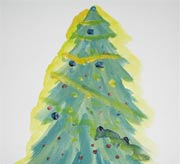 Decorated Christmas Tree Painting
