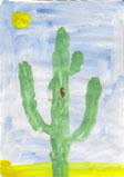 kid's painting of saguaro cactus