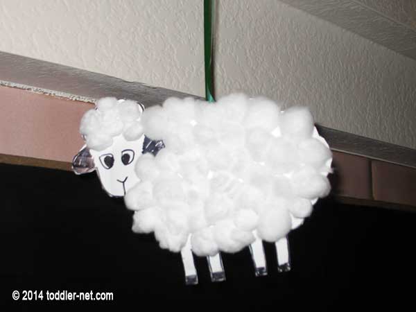 cotton ball sheep ornament