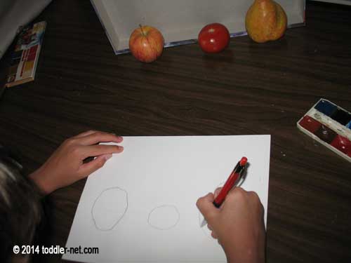 sketching fruits and veggies