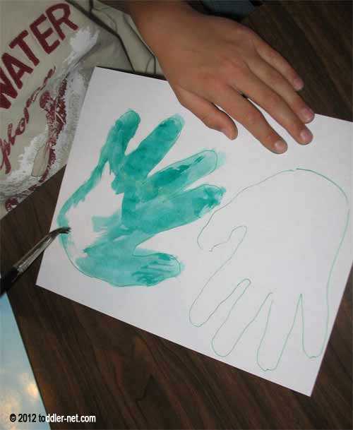 painting a handprint