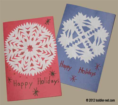 different snowflake holiday cards