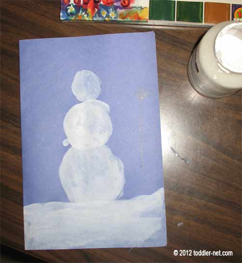 making a snowman Christmas card