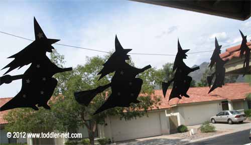 witch garland on the porch