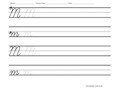Worksheet for writing cursive letter M