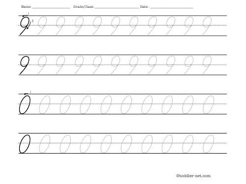Tracing cursive numbers 9 and 0 worksheet