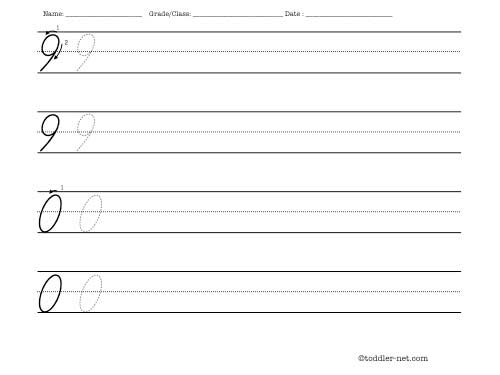 Cursive numbers 9 and 0 worksheet for writing