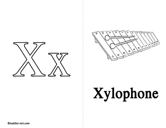 letter x flash card