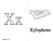 Letter X flash card