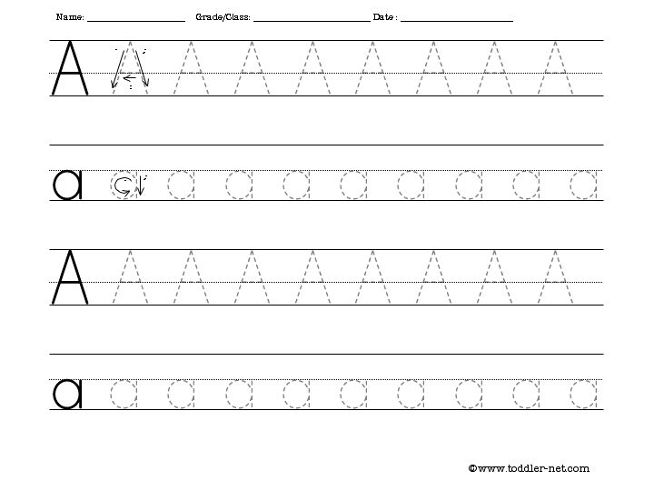 Free Tracing Letter A Worksheets
