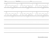 Angel Tracing and Writing Worksheet