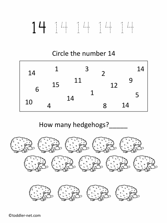 Worksheets For The Number 14