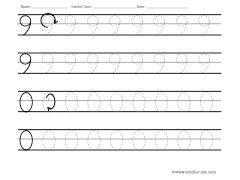 numbers 9 and 0 tracing worksheet