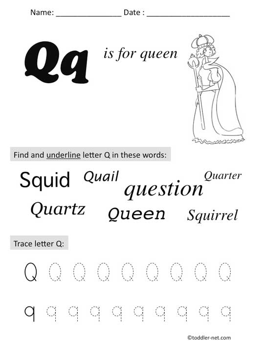 Letter Q Worksheets For Preschool - Bilscreen