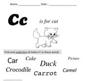 Preschool Letter C worksheet
