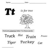 preschool letter t