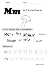 letter M Preschool Worksheet