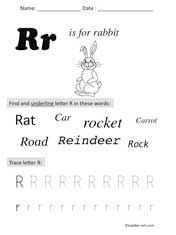 letter R Preschool Worksheet
