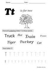 letter T Preschool Worksheet