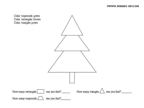 Christmas tree shapes printout