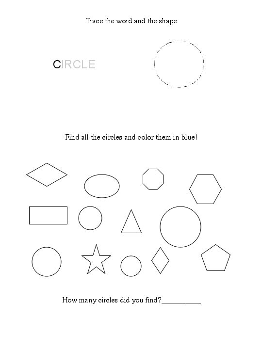circle shape worksheet