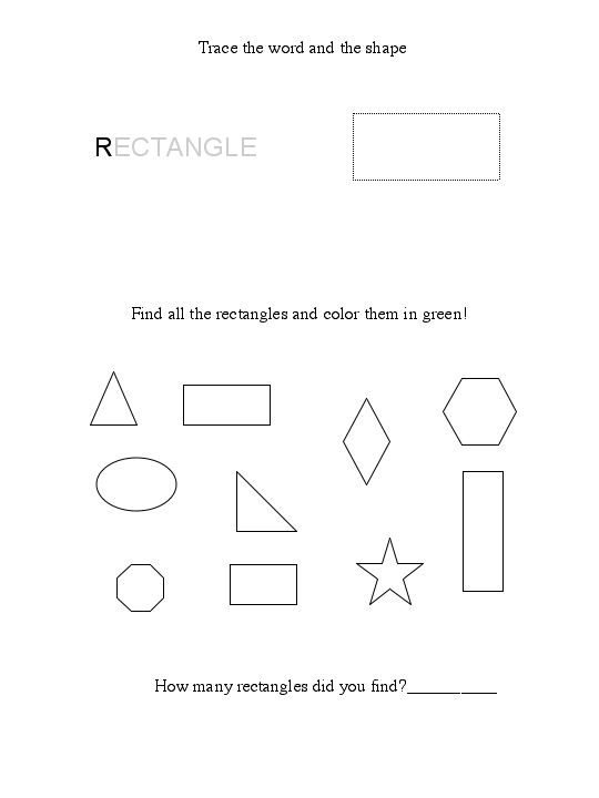 rectangle shape worksheet