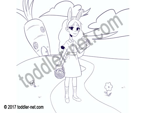 Image of the Easter coloring page