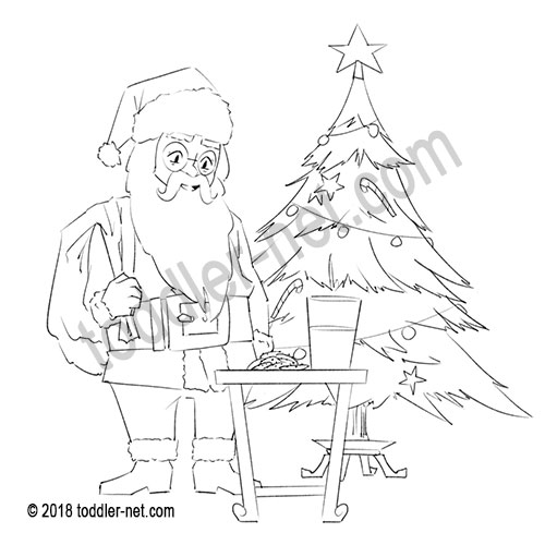 image of Santa coloring page