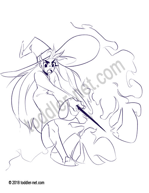 image of Witch coloring page