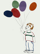 Boy with Balloons Collage
