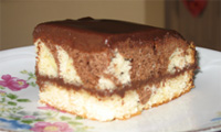 a piece of a "marble" birthday cake