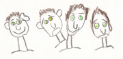 child's drawing of human faces