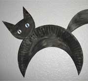 Black Paper Plate Cat