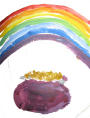 rainbow and pot of gold painting