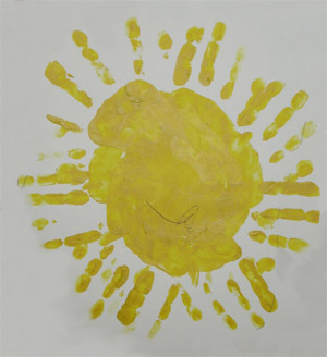 hand print sun