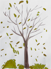 Kids Art Project - tree with leaves falling off