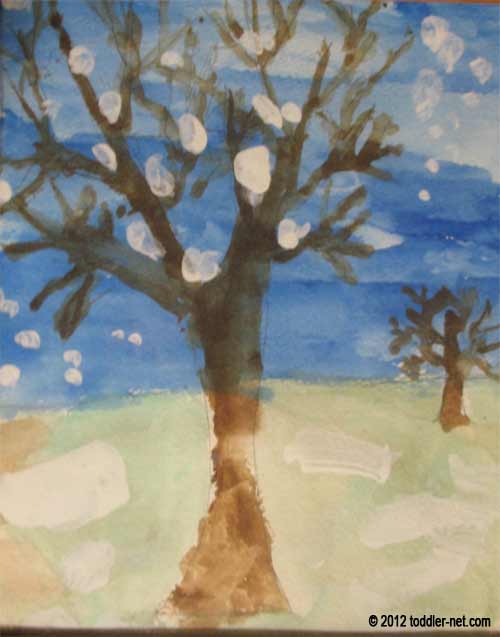 Winter Trees Painting 