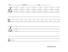 Worksheet for tracing and writing cursive letter S