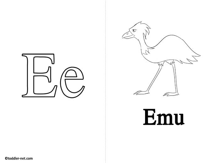 Letter E Large Alphabet Picture Card Printable (Color)