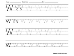Letter W tracing worksheet