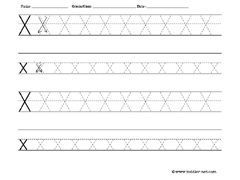 Letter X tracing worksheet