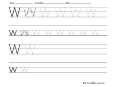 Tracing and writing letter W worksheet
