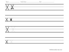 letter X writing worksheet
