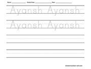 Name tracing and writing worksheet - Ayansh