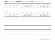 Name tracing and writing worksheet - Celeb