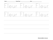 Fleur Tracing and Writing Worksheet