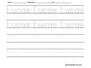 Lucas Tracing and Writing Worksheet