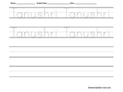 Tracing and writing worksheets for names satarting with T