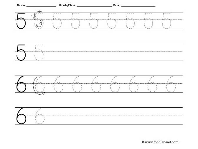 tracing-worksheet-numbers-5-and-6